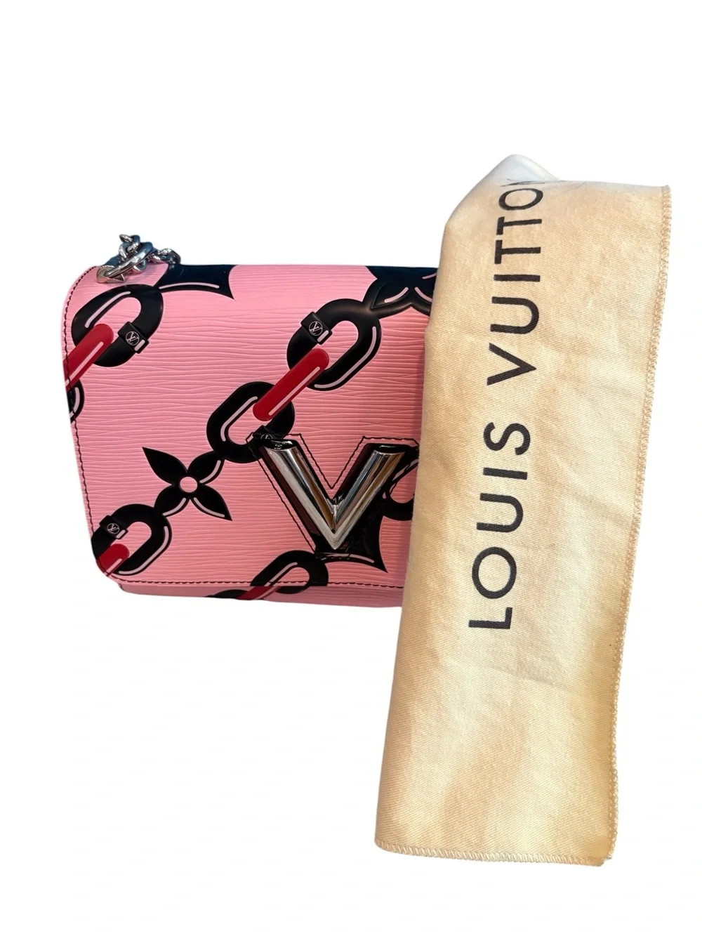 Louis Vuitton Flower Twist Shoulder Bag with Silver Hardware